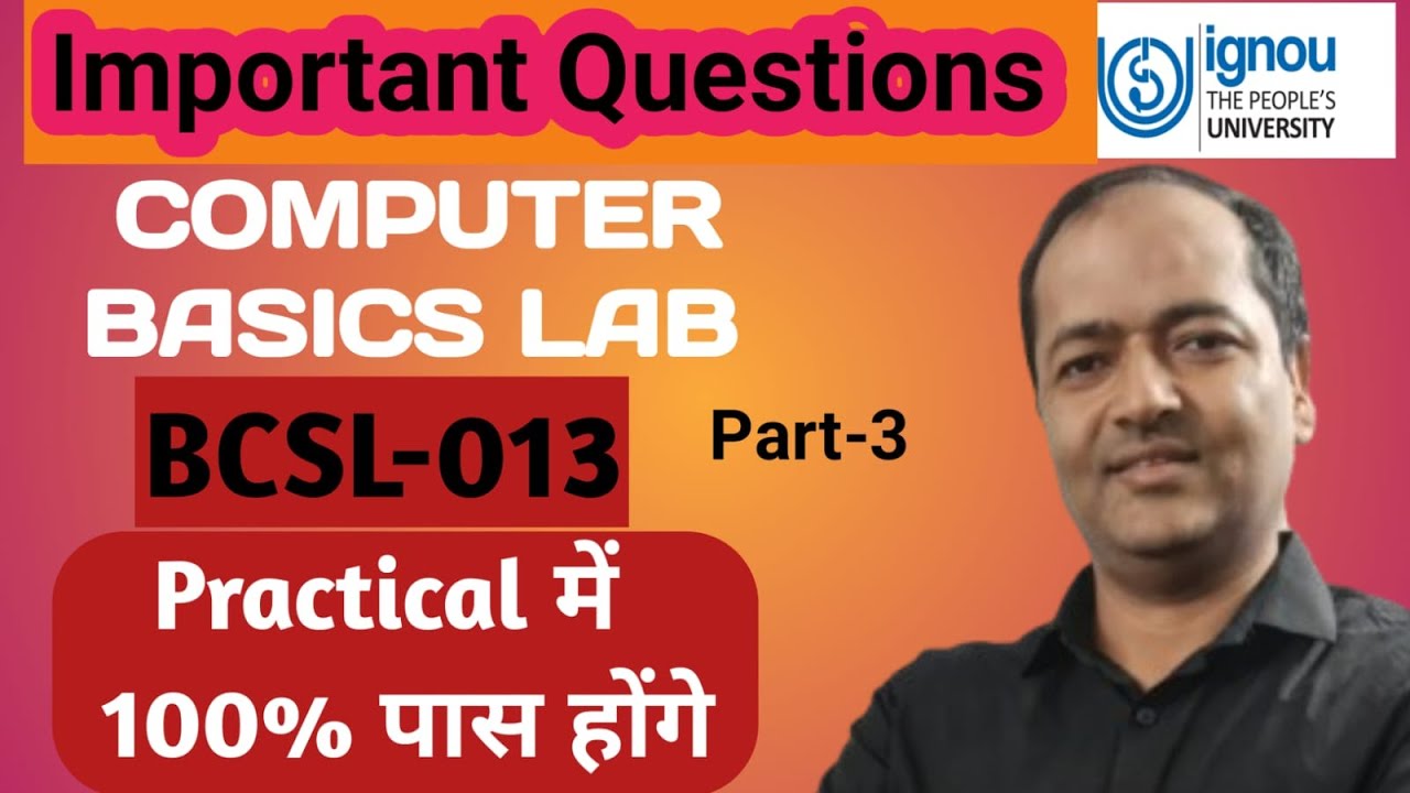 BCSL-013 Lab Important Questions Practical Exam Computer Fundamentals #bcsl013 #ignou #ignoubca