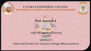 VTU HV 17EE73 M3 L7 Potential Dividers for Impulse Voltage Measurements