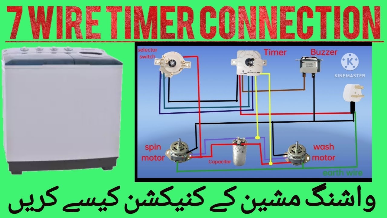 washing machine 7 wire timer connection washing machine wiring Tech solutions YouTube