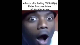 atheists finding under Christmas tree meme