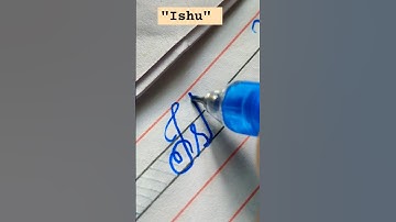 "Ishu" name in cursive handwriting #cursive #art #share #learn #names #calligraphy #shorts #shorts