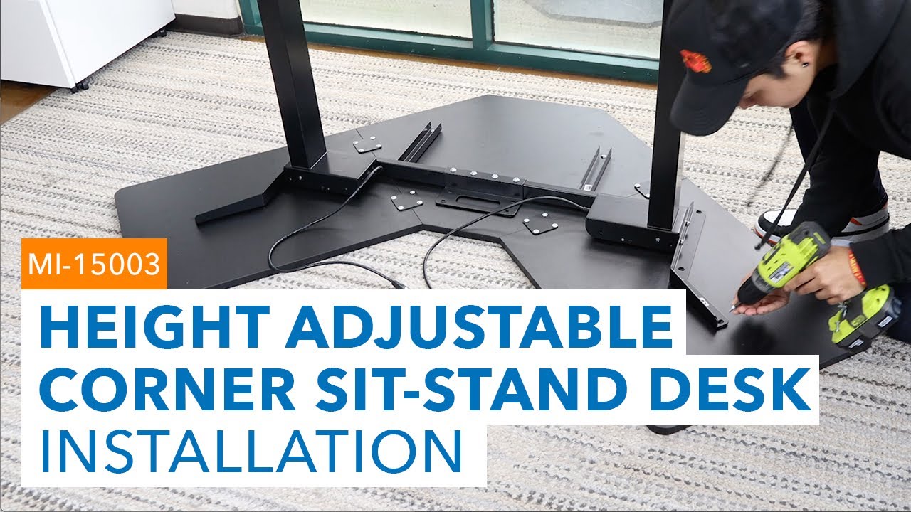 Height Adjustable Corner Sit-Stand Desk | MI-15003 (Installation)