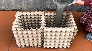 Using Recycled Egg Cartons .How To Make Coffee Table And Flower Pots At Home