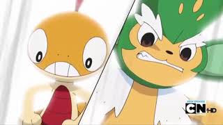 Pokemon Battle Ash   Simisage vs Scraggy