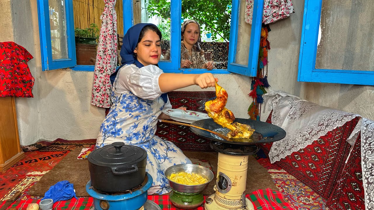 Cooking delicious chicken in the village | rural life in Iran! country ...