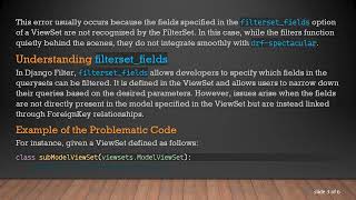 Solving the drf-spectacular Issue with filterset_fields in Django REST API