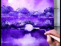 SMALL BRIDGE at Night | LANDSCAPE PAINTING | EASY for BEGINNERS | Abstract