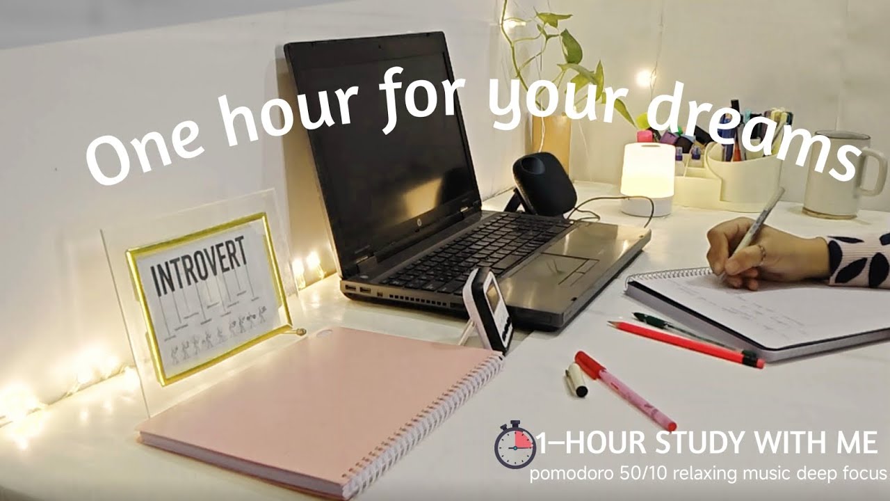 1–HOUR STUDY WITH ME | Pomodoro 50/10 | Deep Focus | fire crackers 🎵 ...