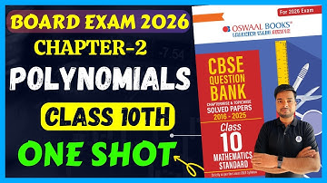 Oswaal Question Bank Polynomials Class 10th in ONE SHOT For Board Exam 2026 | Polynomials Class 10