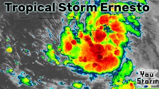 Tropical Storm Ernesto hits NE Caribbean, potential Bermuda threat.