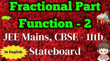Fractional part function JEE Level complete lecture Part - 2| In English E. Justin M.Sc, B.Ed#maths