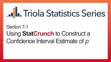 StatCrunch Section 7-1: Using StatCrunch to Construct a Conf. Interval Est. of Population Proportion