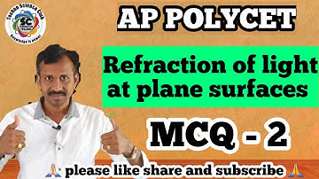 AP POLYCET - 2021 | EM  MCQ TEST - 2  | Refraction of light at plan surfaces