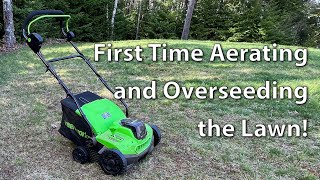 Have I killed my lawn Aerating and Overseeding with the Greenworks DT40B00 Dethatcher & Scarifier