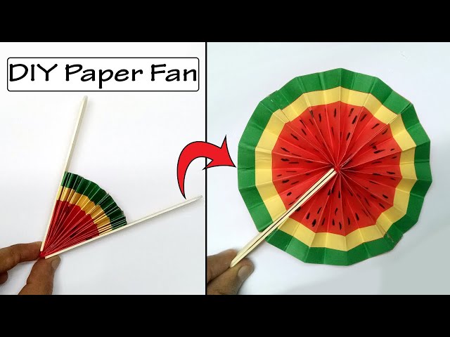 Cute Paper Pop Up Fans /DIY Watermelon Hand Fans