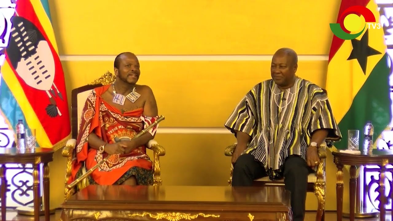 King Mswati III of Eswatini arrives in Ghana for a four-day visit