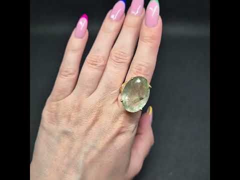 Срібна каблучка з природним гірським кришталем, ручна робота. Розмір - 17.5, видео 1