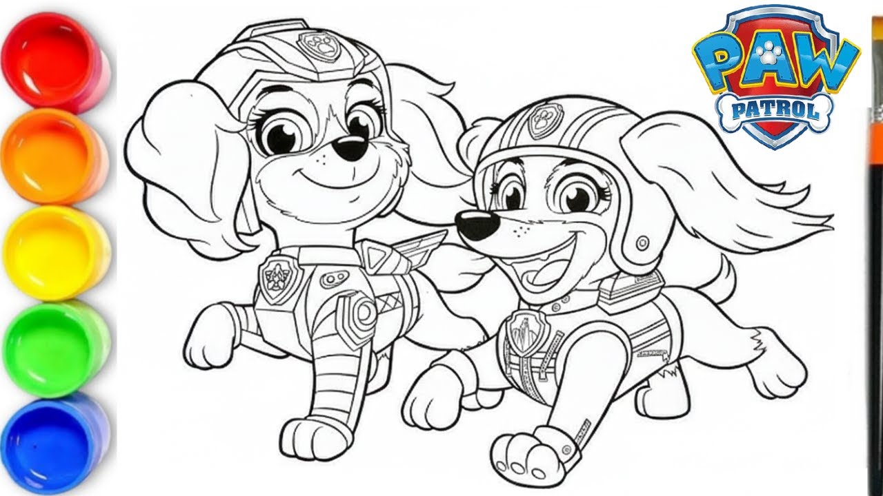How to draw Liberty From Paw Patrol - Paw Patrol Coloring Book Page