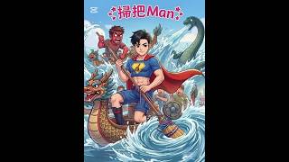 掃把man vs 尼斯湖水怪 #ai #anime #aianimation #hkvtuber #端午節 #香港vtuber #superhero #新人vtuber #animation