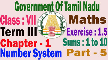 7th Maths Term 3 Chapter 1 Number System Exercise 1.5 Part 5 | TN & Matric New Syllabus |All Pass TV