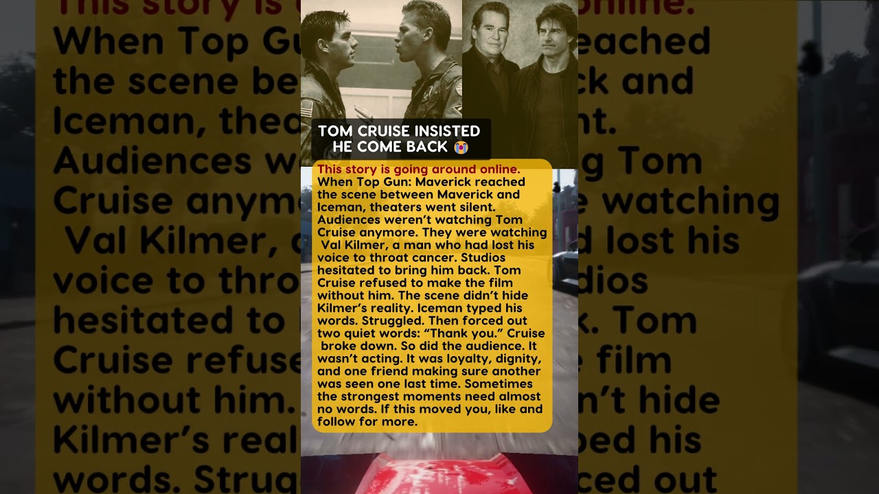 TOM CRUISE INSISTED HE COME BACK 😭