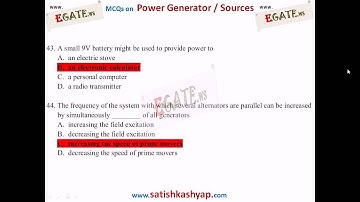 MCQs on Power Generation  Sources -1 (Q.No : 1- 100)
