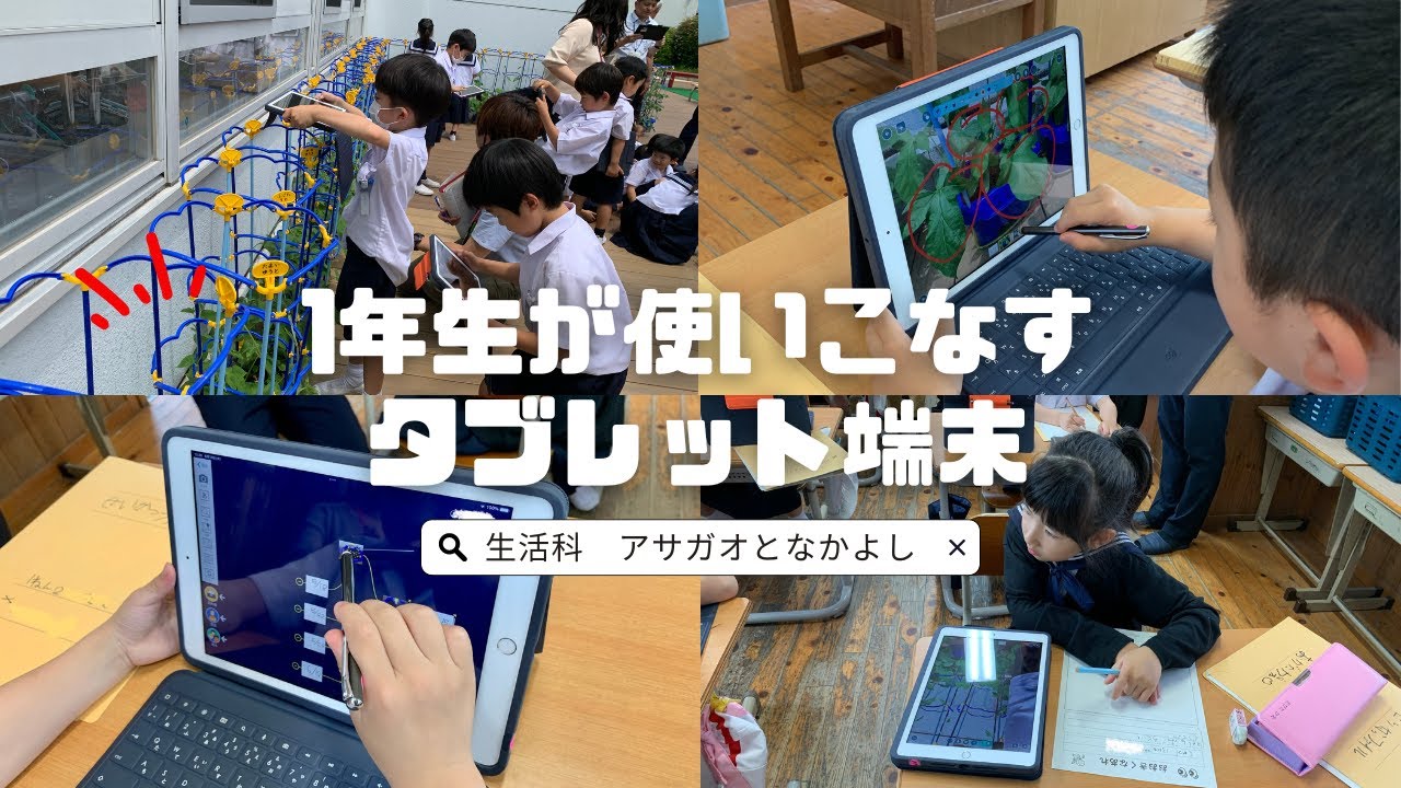 大分大学教育学部附属小学校　１年生活科「アサガオとなかよし」　1年生が使いこなすタブレット端末