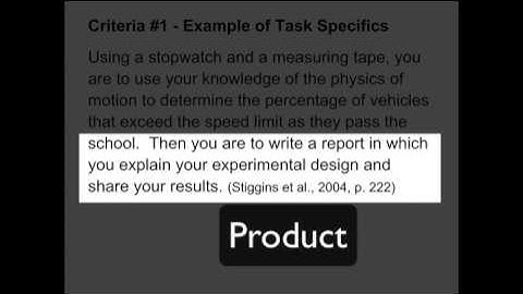 Quality Performance Tasks