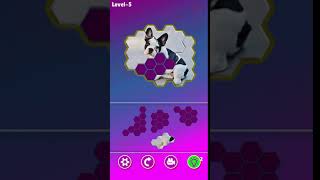 Dogs Game - Hexa Jigsaw Puzzles - French bulldog screenshot 2