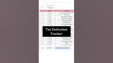 Tax Deduction Tracker Google Sheet and Excel Spreadsheet