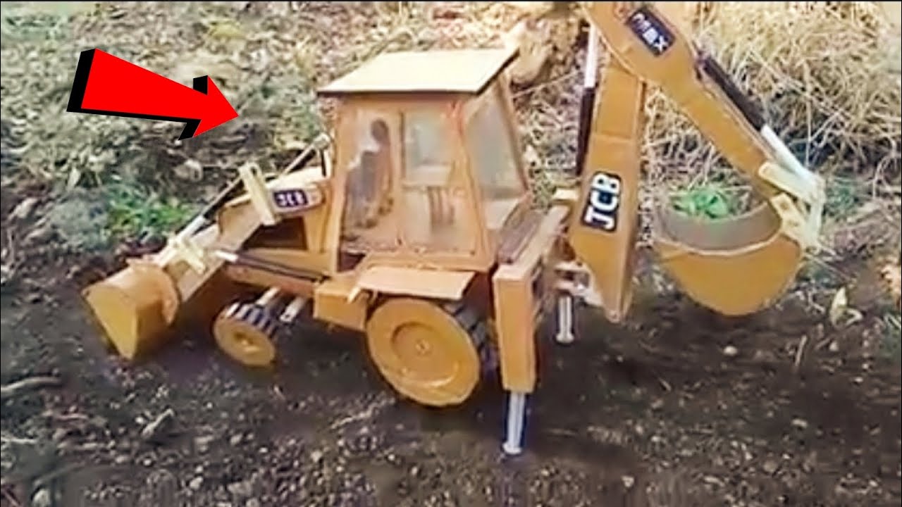 JCB Machine || JCB Backhoe  Machine Loading Mud in Tractor And Making Drain using Cardbord