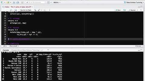 The 5 verbs of dplyr (R Tidyverse)