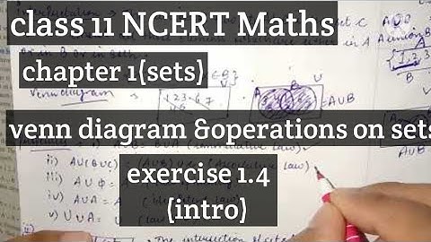venn diagram& operations on sets. ex 1.4 (intro) class 11 NCERT maths chapter 1(sets)