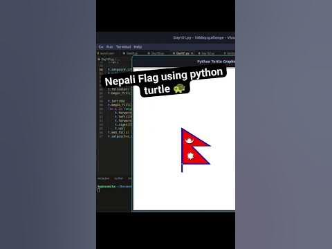 Nepali Flag using python turtle 🐢 #shorts #coding #python - YouTube