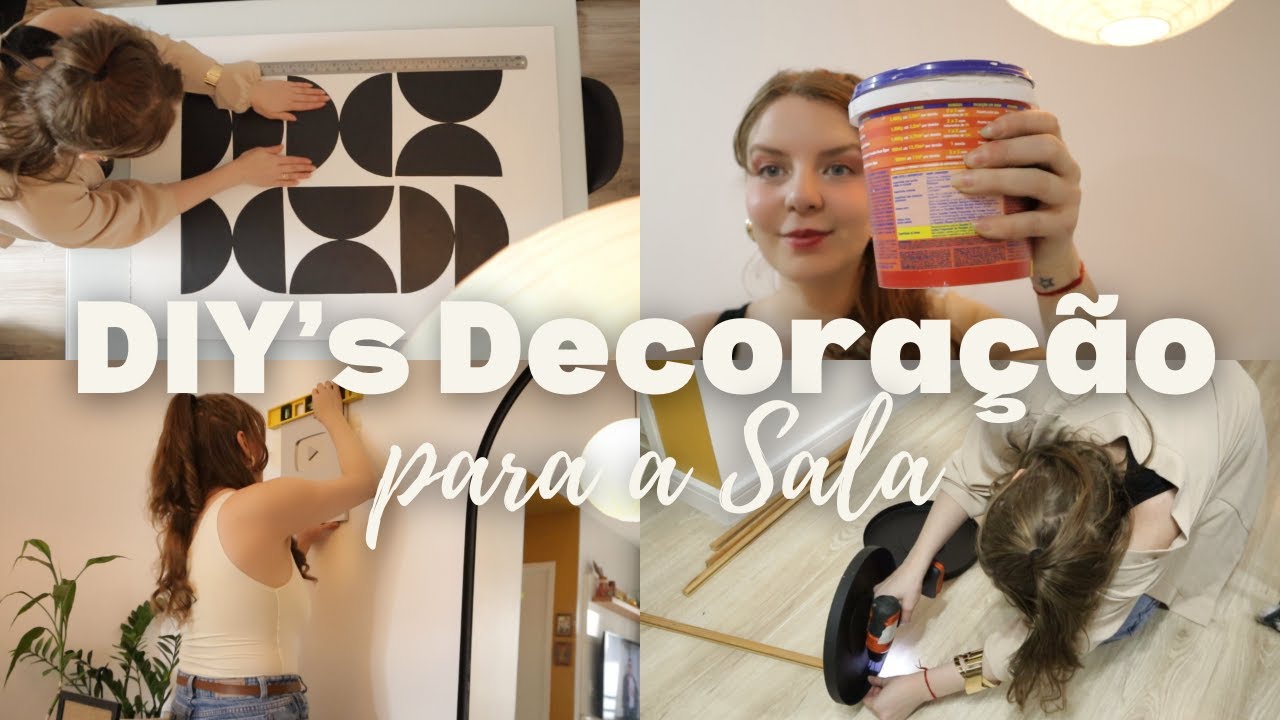 Fiz DIY's para Decorar a Sala - Quadro grande e Mesinha para plantas!