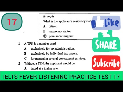 Ielts fever listening test 17 | what is the applicant's residency status |