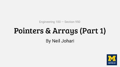 Pointers & Arrays (Part 1)