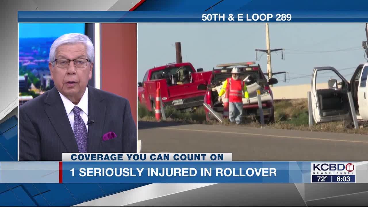 1 seriously injured in rollover at 50th & East Loop 289 - YouTube
