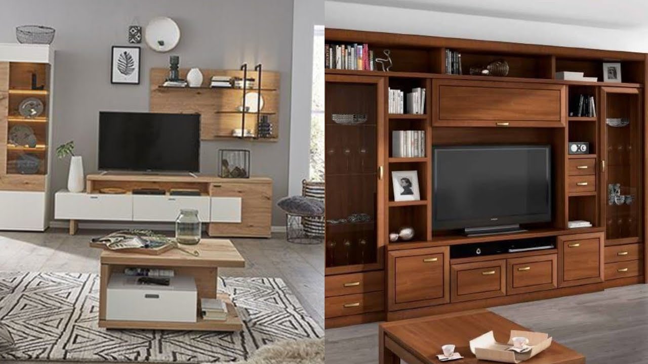 Top 100 Lcd wall unit cabnit design for drawing rooms/Modern wooden ...