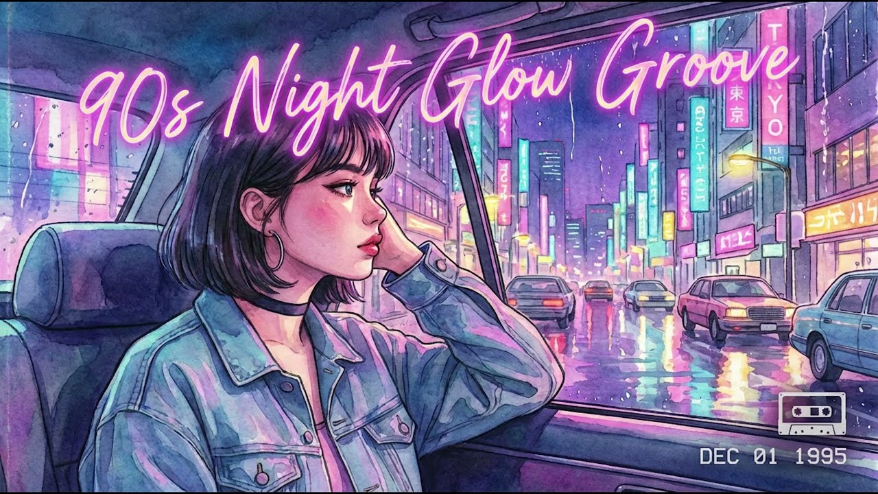 90s Night Glow Groove 🌃 | Retro City Pop Instrumental for Late Night Drive/