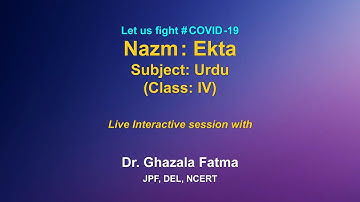 Live Interaction on PMeVIDYA : Nazm  -  Ekta