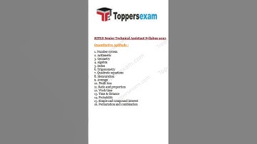 rites senior technical assistant syllabus 2025 | rites senior technical assistant vacancy 2025 #yt