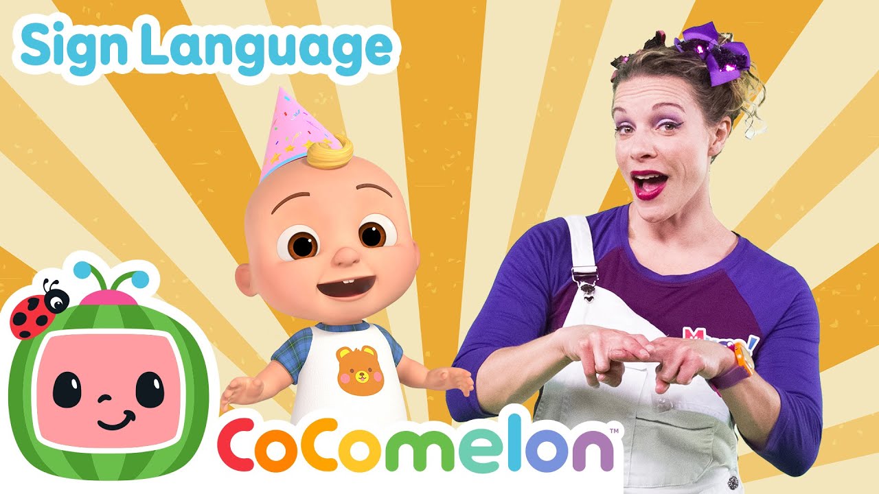 Birthday Musical Chairs | CoComelon with ASL | 🖐️ Sign Language for Babies 🖐️