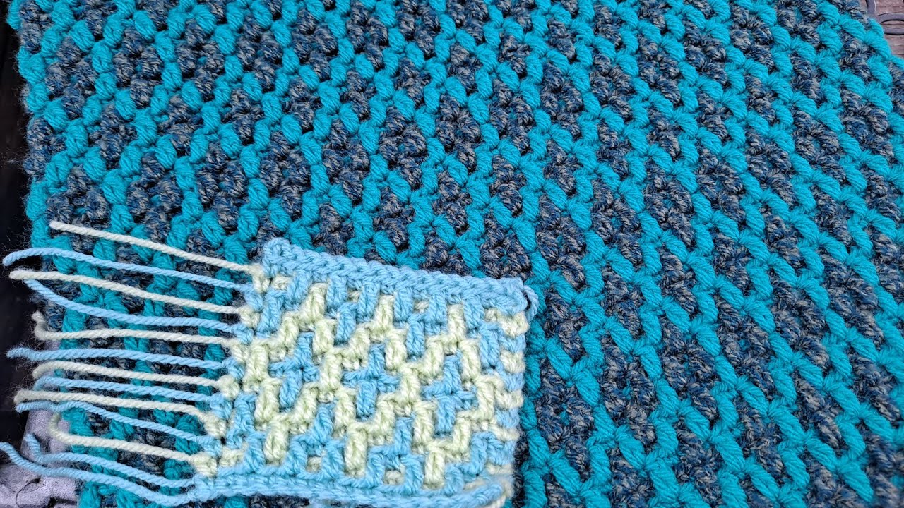 Mosaic Crochet Pattern #55 - Multiple of 4+4 - work FLAT or IN THE