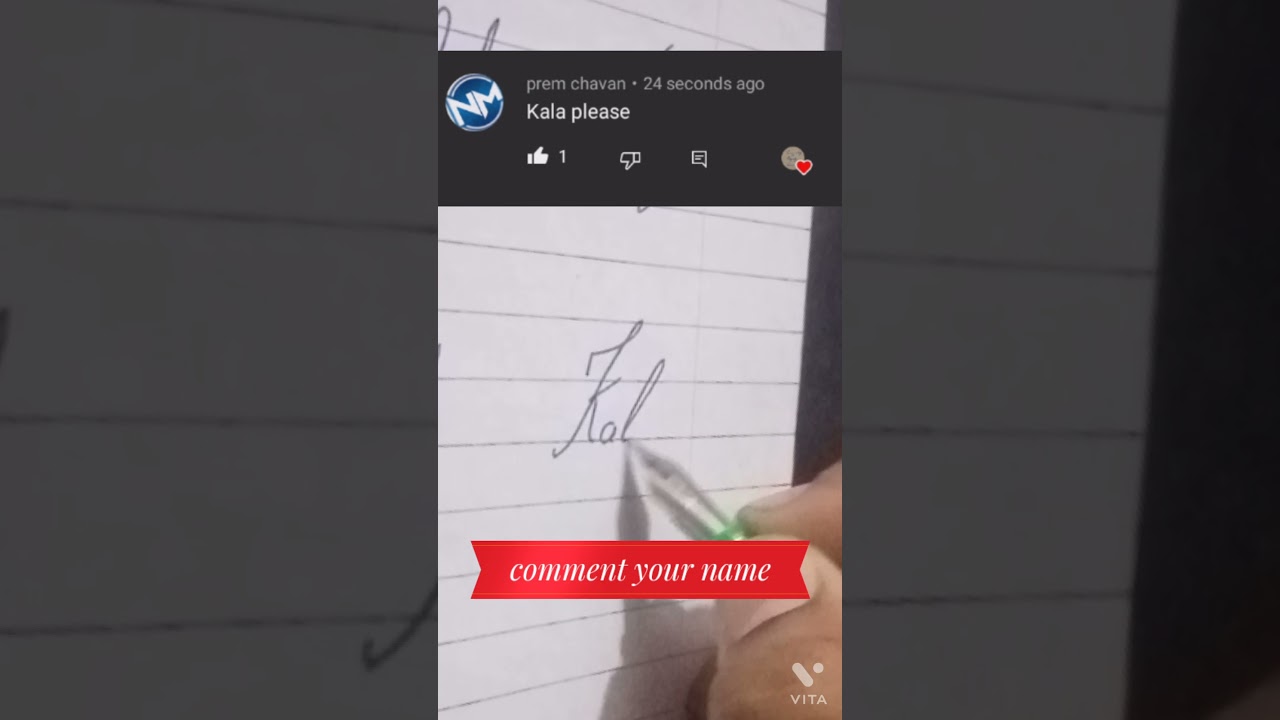 write Kala in calligraphy/ write name with fountain pen super satisfying handwriting by my craft
