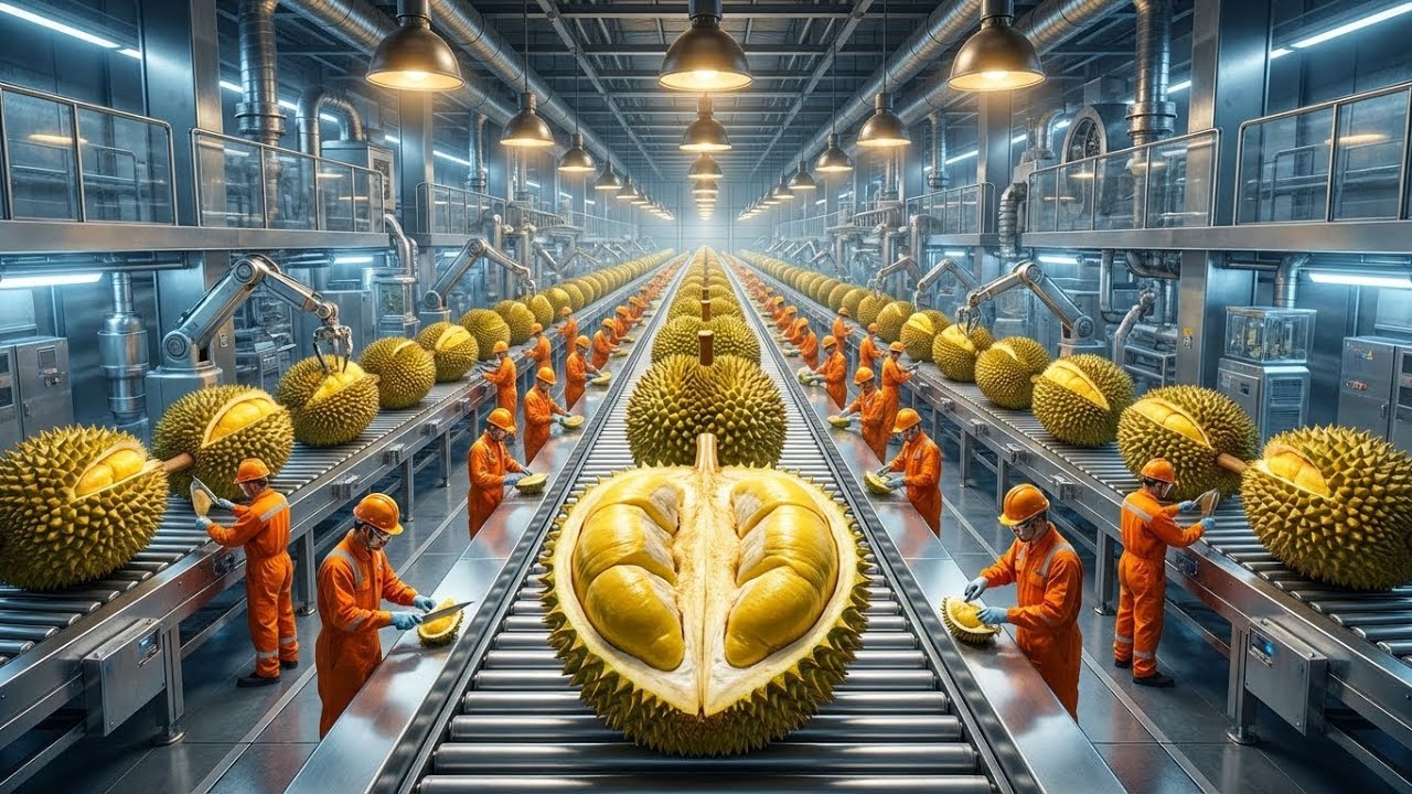 People Taste Durian After Mega Factory Processing | Creamy Durian ASMR Experience 