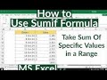 Excel Tutorial Sumif Formula learning