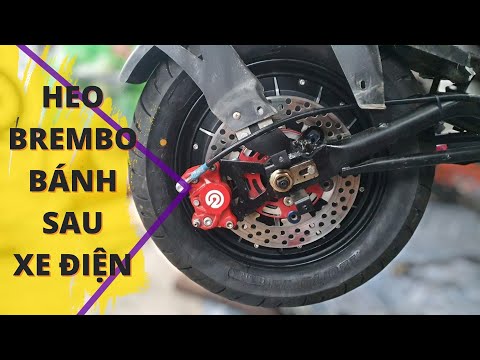 Video hướng dẫn độ phanh brembo đĩa 220mm lên xe điện xmen... - youtube