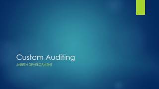 Celebrity Dynamics CRM - How to Implement Custom Auditing Wealth