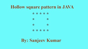 Hollow square pattern || Java || By : Sanjeev kumar